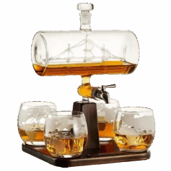(CANADA ONLY) Antique Ship Decanter Set By The Wine Savant
