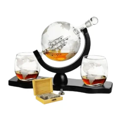 (AUSTRALIA ONLY) World Decanter With 2 Glasses Globe 2-2