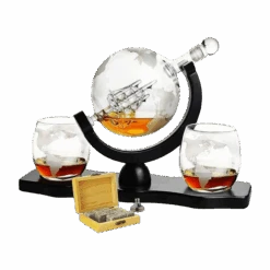 Gifts For Dad, Men Whiskey & Wine Decanter Globe World Set With Globe Glasses Anniversary Birthday House Warming For Liquor Scotch Bourbon Vodka, Gift For Him Husband, Gifts For Men Globe - 850ml
