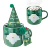 Mug With Hot Cocoa Mix & Marshmallows - Delicious Double Hot Chocolate Mix Filled With Marshmallow - Kids Fun Gift Holiday Santa Elves Christmas, Ceramic Childrens Eggnog Festive Gifts, Green Elf Mug