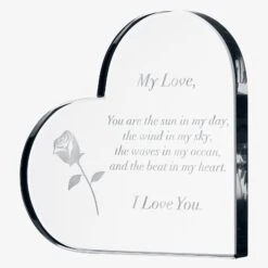 Anniversary, Birthday & Everyday 24K Gold Rose Love Box For Wife, Her, Women - Engraved Wooden Set 'To My Beautiful Love' Inscription, Includes Crystal Heart - For Birthday 1st Anniversaries -Refined Spirits Store Valentine sbox0017 1