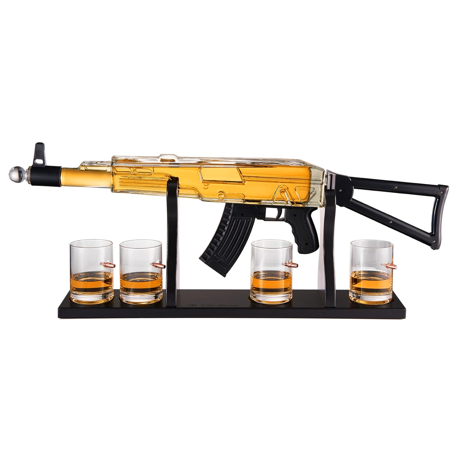 Gun Whiskey Decanter Set - Limited Edition, Silencer Stopper - 710 Ml & 4 10.5oz Bullet Glasses - Unique Gift - Drinking Party Accessory, Handmade Gun Liquor Decanter, Tik Tok Gun Decanter, Dad Gift 4 Gun Whiskey Decanter Set - Limited Edition, Silencer Stopper - 710 Ml & 4 10.5oz Bullet Glasses - Unique Gift - Drinking Party Accessory, Handmade Gun Liquor Decanter, Tik Tok Gun Decanter, Dad Gift - Image 4