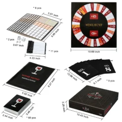 WineHunt - An Interactive Blind Wine Tasting Game, Rely On Taste & Smell To Learn How To Taste Wine Just Like A Sommelier - Gift For Wine Lover, Connoisseur, Fun Game To Play With Friends, Family -Refined Spirits Store WineBoardGamexx 1
