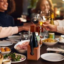 Wine Bottle Puzzle Game - 3D Wooden Wine Bottle Holder - Challenging Solve The Puzzle Lock Games For Adults 21+, Functional Champagne Red Wine Storage, Wine Lover Gifts, Game Night, Housewarming Gift -Refined Spirits Store WineBottlePuzzleGame3 1