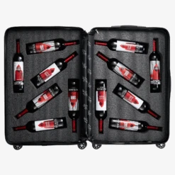 Wine Bottle Suitcase | Holds 12 Standard 750 ML Size Bottles | Universal Airplane Luggage Case, TSA Approved Wheeled Bag For Professionals And Consumers, Gift For Wine Lovers & Connoisseurs (28 IN)