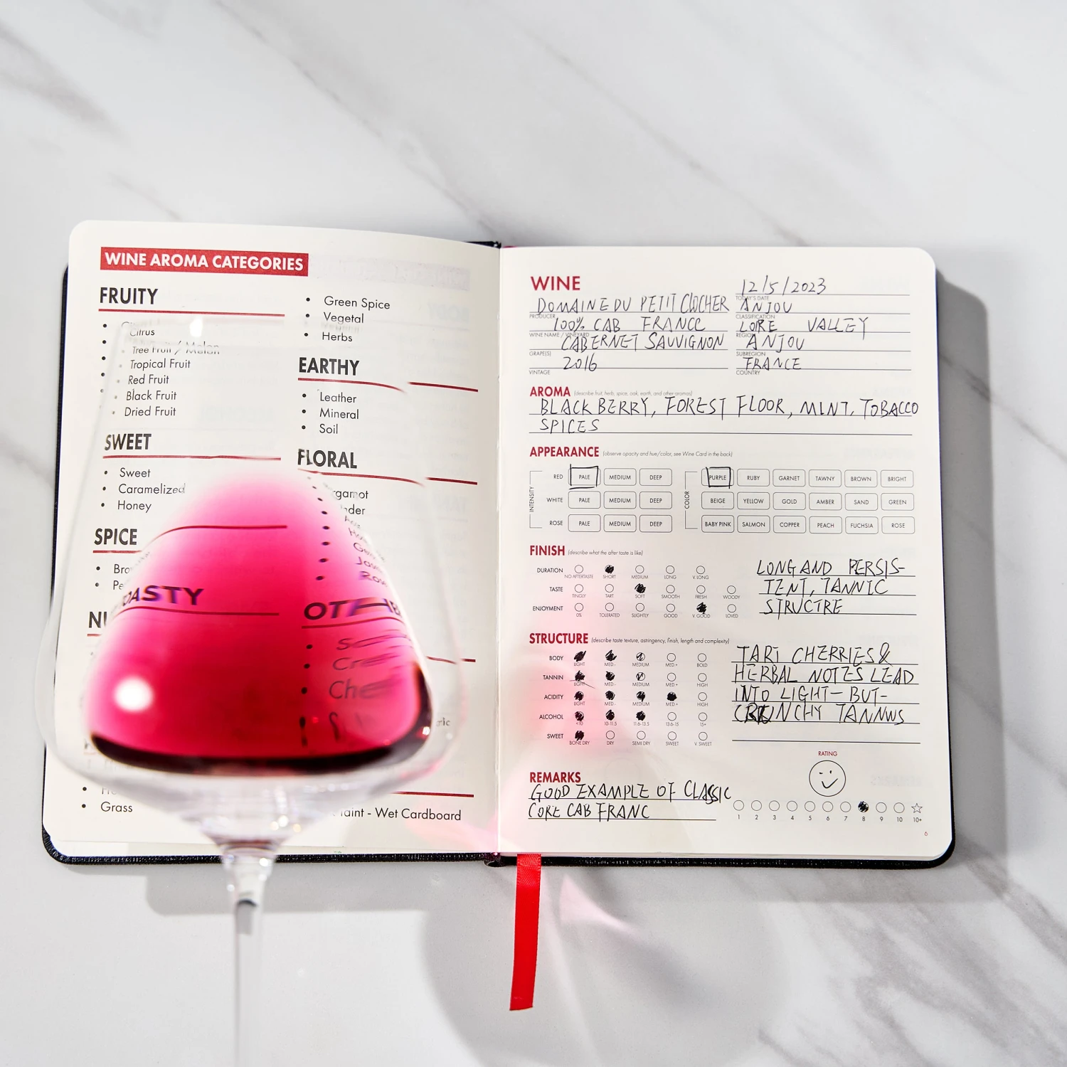 Wine Folly Wine Journal Guided Wine Tasting Notes (5" X 7" B6 Notebook) - Features 4 Step Tasting Method, Wine Color Reference Card, And Page Marker (Black) 3 Wine Folly Wine Journal Guided Wine Tasting Notes (5" X 7" B6 Notebook) - Features 4 Step Tasting Method, Wine Color Reference Card, And Page Marker (Black) - Image 3