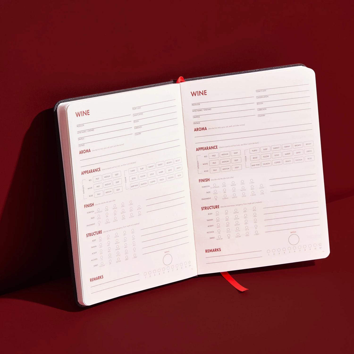 Wine Folly Wine Journal Guided Wine Tasting Notes (5" X 7" B6 Notebook) - Features 4 Step Tasting Method, Wine Color Reference Card, And Page Marker (Black) 2 Wine Folly Wine Journal Guided Wine Tasting Notes (5" X 7" B6 Notebook) - Features 4 Step Tasting Method, Wine Color Reference Card, And Page Marker (Black) - Image 2