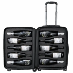 Wine Bottle Suitcase | Holds 10 Standard 750 ML Size Bottles | Universal Airplane Luggage Case, TSA Approved Wheeled Bag For Professionals And Consumers, Gift For Wine Lovers & Connoisseurs (24 IN)