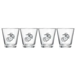 Marine USMC Whiskey & Wine Glasses Set Of 4, Anchor And Globe Whiskey Glasses 10oz Marines Gift -Refined Spirits Store X0030JT6T52 1