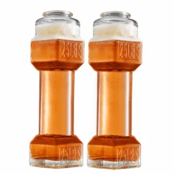 The Wine Savant 2-Set, Dumbbell Beer & Whiskey Glasses, Giant Lifting Beers 26oz Glass | Large Weightlifting To Scale Funny Beer Mug | For Men & Women Cool Beer Glasses Perfect, Gifts For Dad