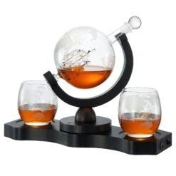 Rotating Whiskey Decanter Globe Set With 2 10OZ Etched Whiskey Glasses | 29 OZ | Moving Interactive World Globe, Gifts For Men Dad, Anniversary For Liquor Scotch Bourbon - Batteries NOT Included 13 Rotating Whiskey Decanter Globe Set With 2 10OZ Etched Whiskey Glasses | 29 OZ | Moving Interactive World Globe, Gifts For Men Dad, Anniversary For Liquor Scotch Bourbon - Batteries NOT Included -Refined Spirits Store X0042RY4PP 3 0ef440ba 90c7 427e 96d1 e039afb6b1df
