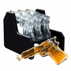 Gifts For Men Dad Whiskey Decanter Set | 7.7 Oz | Three Pistol Gun & Wooden Stand, Unique Birthday Gift Ideas Daughter Son, Home Bar Gifts, Drinking Accessories Military Present Cool Dispenser