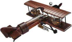 Whiskey & Wine Decanter Airplane Set And Glasses Antique Wood Airplane - The Wine Savant Whiskey Gift Set And 2 Airplane Glasses, Pilot Gift Moving Parts- Alcohol Related Gift, BAR DECOR Large 21" 9 Whiskey & Wine Decanter Airplane Set And Glasses Antique Wood Airplane - The Wine Savant Whiskey Gift Set And 2 Airplane Glasses, Pilot Gift Moving Parts- Alcohol Related Gift, BAR DECOR Large 21" -Refined Spirits Store airplane4 1b3ffd00 1b67 422e 9cc2 ce4b73352d36