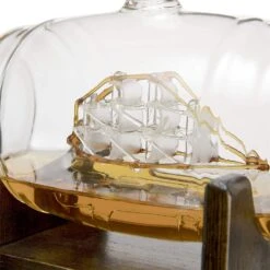 Whiskey Ship In A Barrel Decanter With Ship With 2-10 Oz Glasses - By The Wine Savant, Whiskey & Wine Decanter Clear -Refined Spirits Store barrel6