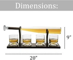 Baseball Bat Whiskey & Wine Decanter 4 Baseball Glasses, Spirits Set - Baseball Coach Gifts, Baseballs Lovers Coaches, Dad, Boyfriend, Brother, Friend Gift - For Whiskey & Wine (Standard Base) -Refined Spirits Store baseballllll