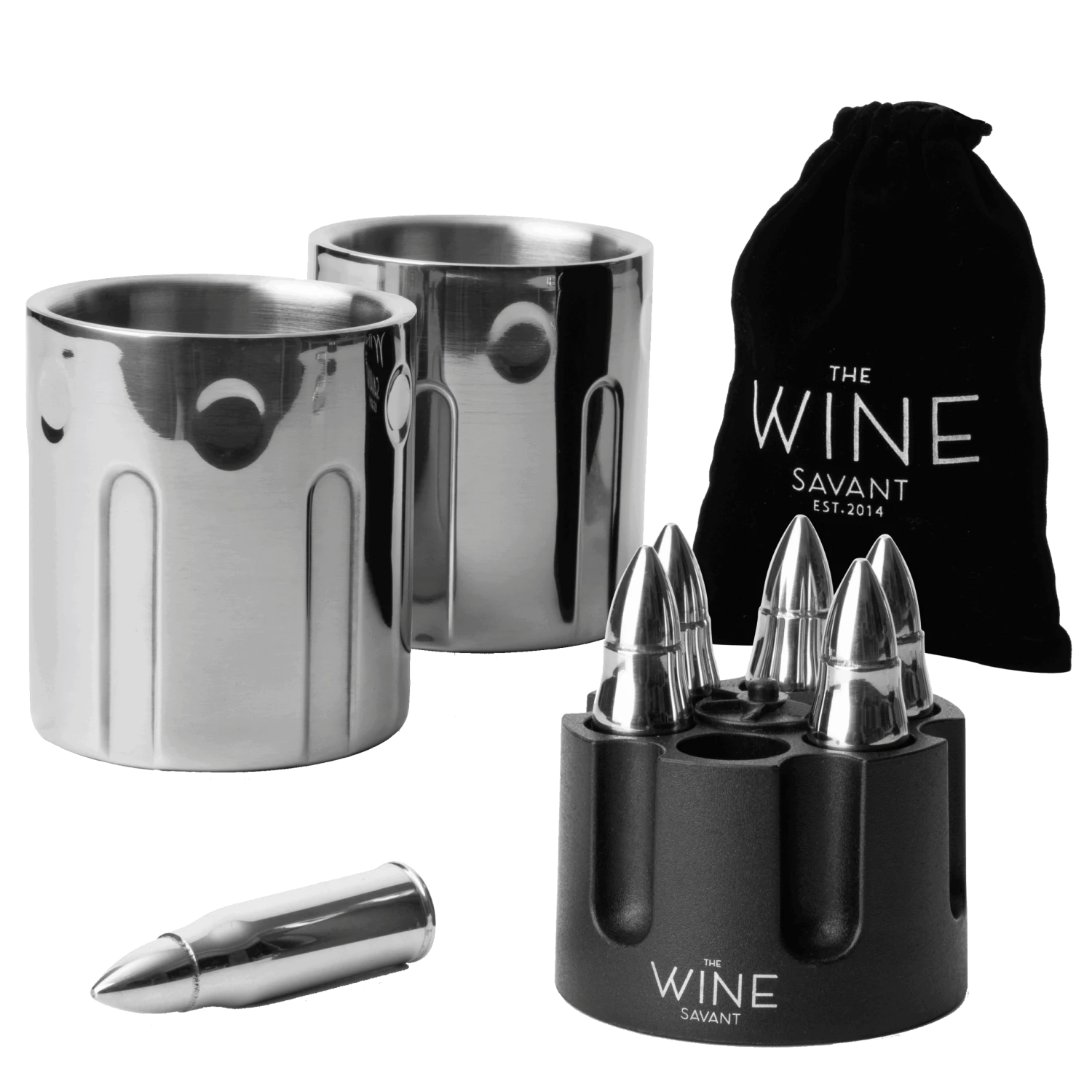 2 Metal Ice Cups & Bullet Chillers By The Wine Savant - Whiskey Stones Bullets Stainless Steel With Revolver Case, 1.75in Bullet Chillers Set Of 6, Whiskey Gift Sets, Military Gifts, Veteran Gifts 1 2 Metal Ice Cups & Bullet Chillers By The Wine Savant - Whiskey Stones Bullets Stainless Steel With Revolver Case, 1.75in Bullet Chillers Set Of 6, Whiskey Gift Sets, Military Gifts, Veteran Gifts
