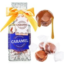 Father's Day Gifts For Men Dad, Chocolate Caramels Candy Gift, Glass Whiskey Decanter Bourbon, Scotch & Liquor, Birthday Gift Daughter Son, Best Dad Father Husband Presents Food Gift Basket Men Women