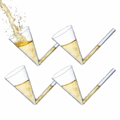 Champagne Shooter - Chug Flutes Guzzler Glasses Unique Gifts For Bachelorette Party Favors & White Elephant Gifts, Drinking Games - Bubbly Champagnes Prosecco & More Bong Style, Reusable Acrylic 4pk