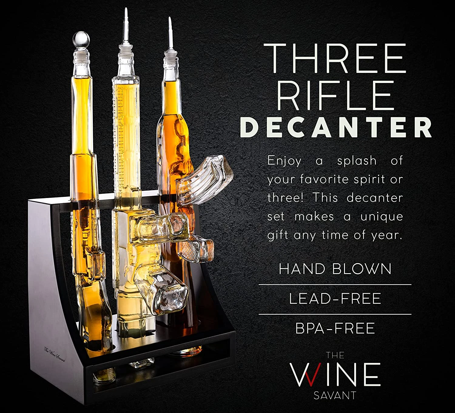 (UAE ONLY) Gun Whiskey Decanter - 3 Gun Decanter With Glass AR-15, AK-47 And Rifle - Gun Gifts For Men - Whiskey Decanter Set 5 (UAE ONLY) Gun Whiskey Decanter - 3 Gun Decanter With Glass AR-15, AK-47 And Rifle - Gun Gifts For Men - Whiskey Decanter Set - Image 5