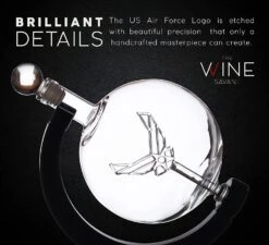 Airforce Whiskey Decanter Set With 4 Liquor Glasses Air Force Whisky Decanter & Glass Set With Wood Base & 9 Whiskey Stones - US Airforce Gifts For Men - Globe Bourbon & Scotch Gifts For Dad -Refined Spirits Store cin7 873031ae 187b 4648 b4ab b8391688e3a9