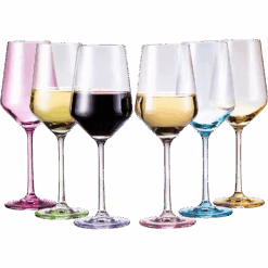 Colored Crystal Wine Glass Set Of 6, Large Stemmed 12 Oz Glasses, Great For All Occasions & Special Celebrations Unique Italian Style Tall Drinkware For Red & White Wine, Water Dinner, Color Glassware -Refined Spirits Store cin b8f621dc 4757 4d2e 8fc2 0e26091b8bc9