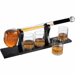 Golf Whiskey Decanter And 4 Liquor Glasses - Decanter & Glass Set - Golf Stick Gifts For Men - Unique Whiskey Decanter Set - Bourbon & Scotch Decanter For Serving Alcohol - Golfer Gifts For Dad