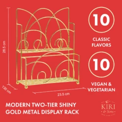 Gourmet Coffee Syrup Rack Gift Set, Includes Display Rack - Flavored Coffees Sweetener, 10 50mL Coffee Syrups, Includes Classic Mocha Vanilla Salted Caramel Flavoring Chai Latte, Protein Shake Flavors -Refined Spirits Store coffeesyrupdiplayrack 1