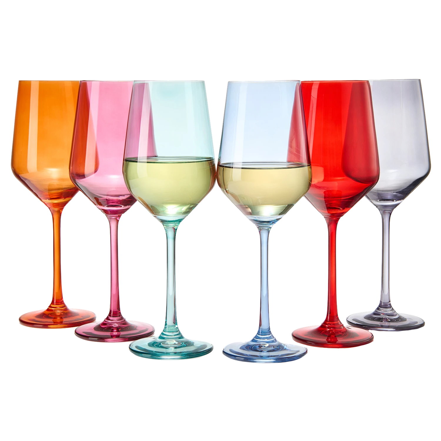 Colored Wine Glass Set, Large 12 Oz Glasses Set Of 6, Unique Italian Style Tall Stemmed For White& Red Wine, Water, Margarita Glasses, Color Tumbler, Gifts, Viral Beautiful Glassware - Dinner Party 1 Colored Wine Glass Set, Large 12 Oz Glasses Set Of 6, Unique Italian Style Tall Stemmed For White& Red Wine, Water, Margarita Glasses, Color Tumbler, Gifts, Viral Beautiful Glassware - Dinner Party