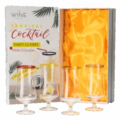 Set Of 4 Pina Colada Hurricane Glasses 14oz By The Wine Savant - Cocktail Glasses Set, Pina Colada Glasses, Cocktail Glasses, Martini Glasses, Perfect For Pina Colada's, Refreshing Cocktails, Juice