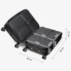 Wine Bottle Suitcase | Holds 10 Standard 750 ML Size Bottles | Expandable Removable Travel Bags, Universal Airplane Luggage Case, TSA Approved Wheeled Bag, Gift For Wine Lovers & Connoisseurs (23 IN) -Refined Spirits Store dimension1 1