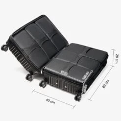 Wine Suitcase For Airplanes 12 Bottle, With Wine Carrier Cases Bags, Black Luggage Carrier With TSA Approved Lock And Removable Inserts To Carry Wine Liquor Alcohol During Travel, Gift For Wine Lovers -Refined Spirits Store dimension2 1