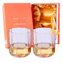 Flower Vintage Glass Stemless Highball - Set Of 2-13 Oz Colorful Cocktail, Wine, Water, Martini Glasses, Prosecco, Mimosa, Glasses Set, Bar Glassware Luster Glasses 4" X 3" (Pink) -Refined Spirits Store f owertumbler 1