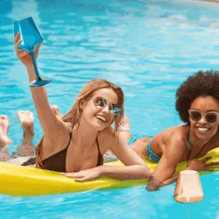 Floating Wine Glasses For Pool - Set Of 2-15 OZ Shatterproof Poolside Wine Glasses, Tritan Plastic Reusable, Beach Outdoor Cocktail, Wine, Champagne, Water Glassware Spring Summer (Burnt Orange) -Refined Spirits Store floatingcups 3