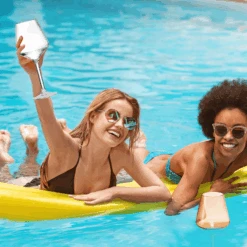 Floating Wine Glasses For Pool (18 Oz | Set Of 8) That Float | Shatterproof Poolside Wine Glasses | Beach Cups Glass | Outdoor Tritan Plastic Wine Glasses With Stem, Plastic Glassware DISHWASHER SAFE -Refined Spirits Store floatingcups 3 7 4