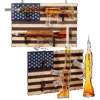2 Gun Whiskey Decanters Set AR15 And AK47 Gun Decanter 1000ml American Flag Wall Rack By The Wine Savant - Veteran Gifts, Gun Lover Gifts, Tik Tok Gun Decanter, Military Gifts