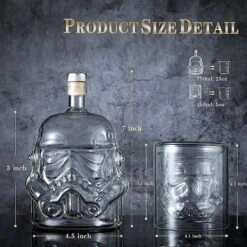 Transparent Creative Whiskey Decanter Set Bottle With 2 Wine Glasses 150ml For Liquor, Bourbon, Scotch, Vodka, Father's Day Gift For Men Women -Refined Spirits Store il fullxfull.2995922429 i1pi