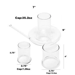 Genie Lamp Stackable Water Carafe & Glasses Set - The Wine Savant 1000 ML Glass Pitcher With 2 7oz Glasses 7" For Water, Juice, Cocktail -Refined Spirits Store il fullxfull.4334648646 fell