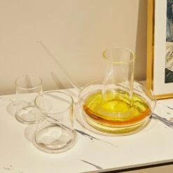 Genie Lamp Stackable Water Carafe & Glasses Set - The Wine Savant 1000 ML Glass Pitcher With 2 7oz Glasses 7" For Water, Juice, Cocktail -Refined Spirits Store il fullxfull.4382041951 jvk1