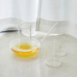 Genie Lamp Stackable Water Carafe & Glasses Set - The Wine Savant 1000 ML Glass Pitcher With 2 7oz Glasses 7" For Water, Juice, Cocktail -Refined Spirits Store il fullxfull.4382042117 kexd