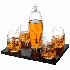 Cryptocurrency Decanter, Bitcoin Decanter To The Moon, Crypto Elon Musk Lovers Ethereum Whiskey & Wine Decanter Set 450ml Four 12 Oz Glasses By The Wine Savant Rocket Decanter - Crypto Gifts, HODL