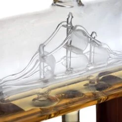 Whiskey Decanter Set, Liquor Dispenser For Home Bar, Crystal Glass - 1250ml Ship & 2 Whiskey Glasses Beautiful Stand Fathers Day, Gift For Dad, Husband Or Boyfriend - The Wine Savant 100% Lead-Free -Refined Spirits Store l5