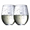 Set Of 2 Zodiac Sign Wine Glasses With 2 Wooden Coasters By The Wine Savant - Astrology Drinking Glass Set With Etched Constellation Tumblers For Juice, Water Home Bar Horoscope Gifts 18oz (Libra)