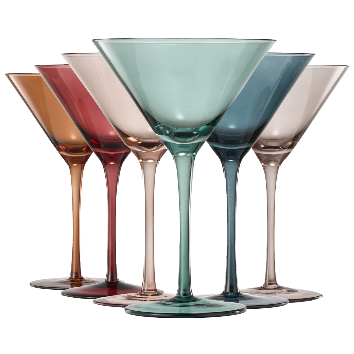 Colored Crystal Martini & Cocktail Glass Set Of 6, Gift For Her, Wife, Mom Friend - Large 10 Oz Glasses, Unique Italian Style Tall Drinkware - Drinkware, Dinner, Color Beautiful Glassware - (Pastel) 1 Colored Crystal Martini & Cocktail Glass Set Of 6, Gift For Her, Wife, Mom Friend - Large 10 Oz Glasses, Unique Italian Style Tall Drinkware - Drinkware, Dinner, Color Beautiful Glassware - (Pastel)