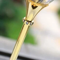 The Wine Savant Gold Cocktail, Martini & Champagne Glasses Rhinestone DIAMOND Studded, Cosmopolitan Elegant Crystal Glassware, Set Of 2-10oz, 10" Tall Stem Sparkling Margaretta, Wedding, Or Everyday -Refined Spirits Store mr2