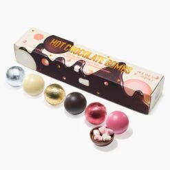 Hot Chocolate Bombs - Set Of 6-3 Flavors Of White, Fudge Brownie, Strawberry Chocolates - Delicious Cocoa Bombs Filled With Marshmallows - Classic Bomb Gift Set, Melting Marshmallow Delicious Gifts -Refined Spirits Store pink2 2