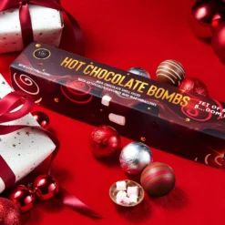 Hot Chocolate Bombs - Set Of 6-2 Flavors White & Red Swirl Design Caramel & Fudge Brownie Candy Chocolates - Delicious Cocoa Bombs Filled With Marshmallows - Gift Melting Marshmallow Delicious Gifts -Refined Spirits Store pink3 2