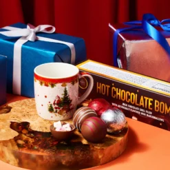 Hot Chocolate Bombs - Set Of 6-2 Flavors White & Red Swirl Design Caramel & Fudge Brownie Candy Chocolates - Delicious Cocoa Bombs Filled With Marshmallows - Gift Melting Marshmallow Delicious Gifts -Refined Spirits Store pink4 1