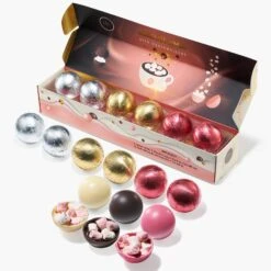 Hot Chocolate Bombs - Set Of 6-3 Flavors Of White, Fudge Brownie, Strawberry Chocolates - Delicious Cocoa Bombs Filled With Marshmallows - Classic Bomb Gift Set, Melting Marshmallow Delicious Gifts