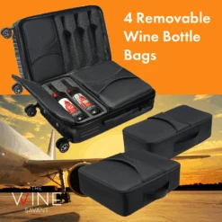 Wine Bottle Suitcase | Holds 10 Standard 750 ML Size Bottles | Expandable Removable Travel Bags, Universal Airplane Luggage Case, TSA Approved Wheeled Bag, Gift For Wine Lovers & Connoisseurs (23 IN) -Refined Spirits Store qawr4tgfq4e 2