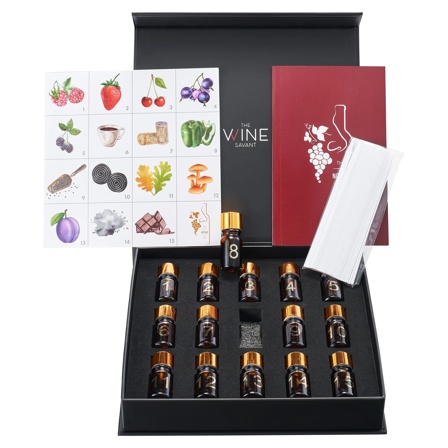 Red Wine Aroma Kit, Tasting & Smelling Aroma Set For Red Wines, 15 Aromas, Training Educational Gift - Beginners & Sommelier Master, Book & Accessories Guide Included, Wine Game Gifts Holiday 3 Red Wine Aroma Kit, Tasting & Smelling Aroma Set For Red Wines, 15 Aromas, Training Educational Gift - Beginners & Sommelier Master, Book & Accessories Guide Included, Wine Game Gifts Holiday - Image 3